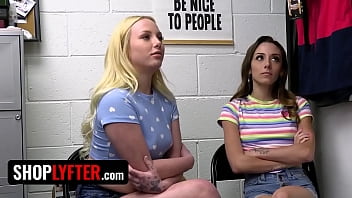 2 lovable femmes apprehended for shoplifting and subjected to strenuous ass-fuck invasion check-up in the storage apartment